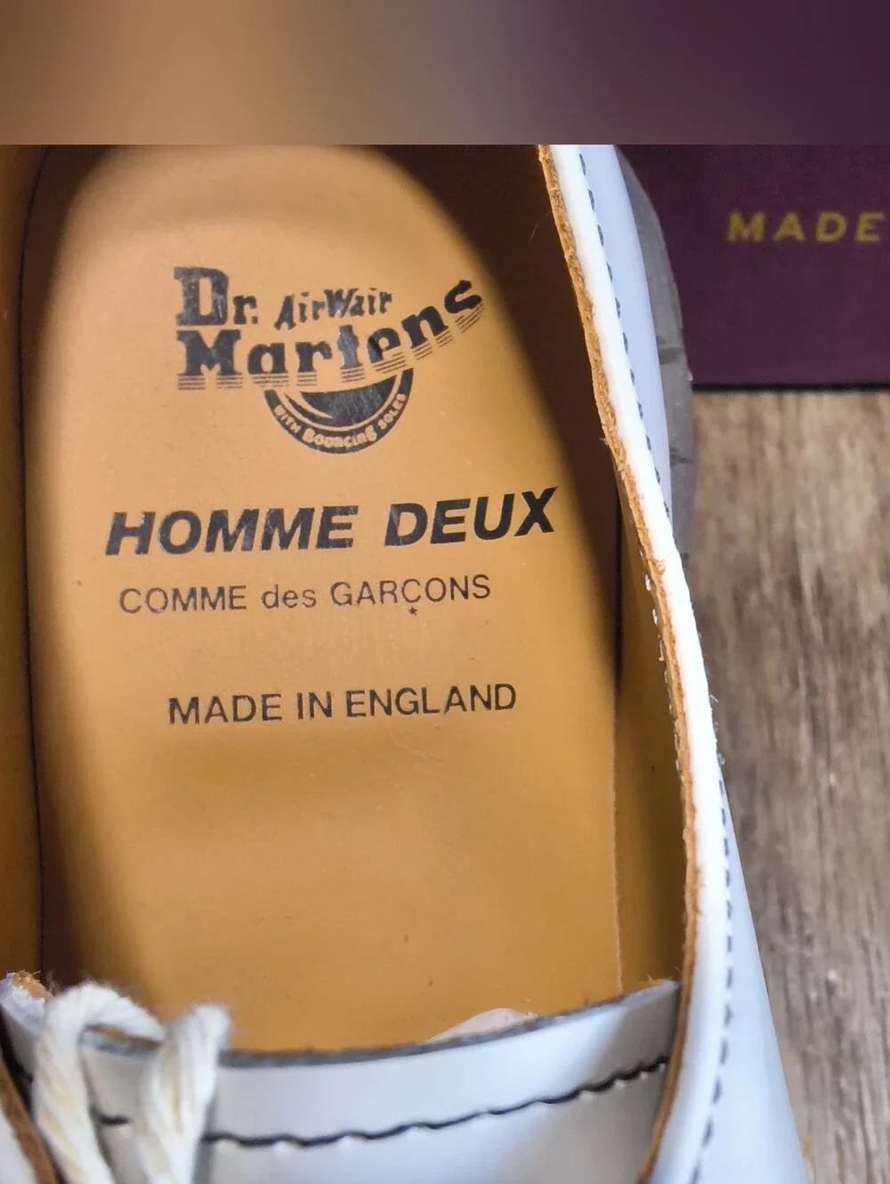 Dr. Martens x Comme des Garcons CDG 1461 White Shoes Unisex Mens 9 Women's 10